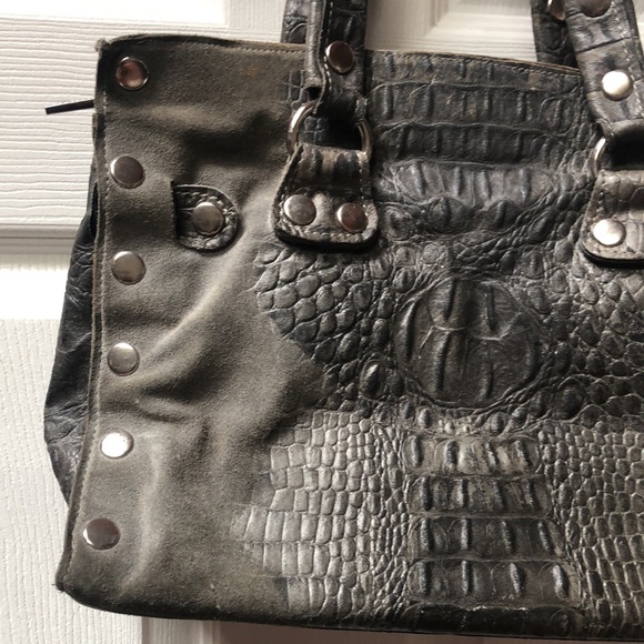 Hammitt Crocodile Grey Grey Studded Tote handbag used - Picture 7 of 16